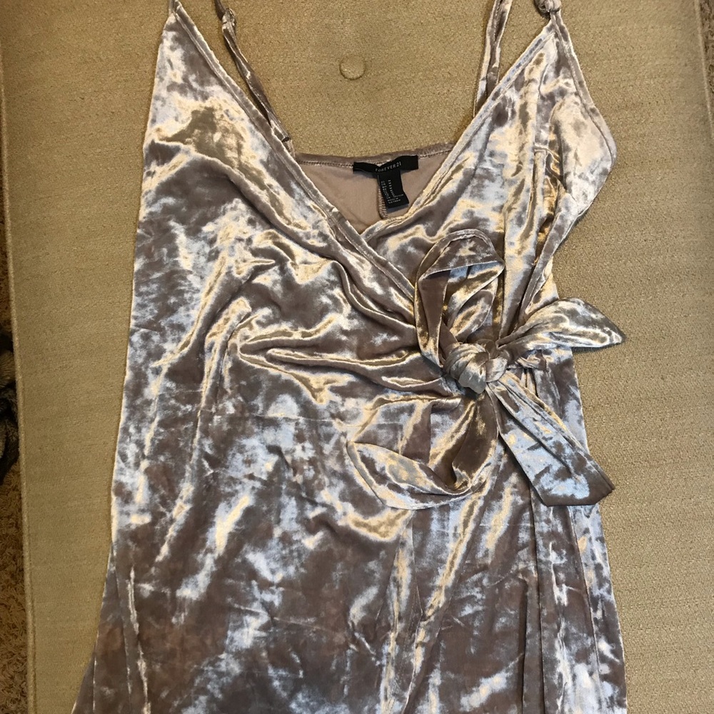 Silver Velvet Dress